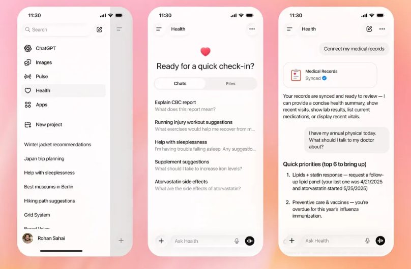 OpenAI推出ChatGPT Health，每周超2.3亿人咨询健康问题(图1)